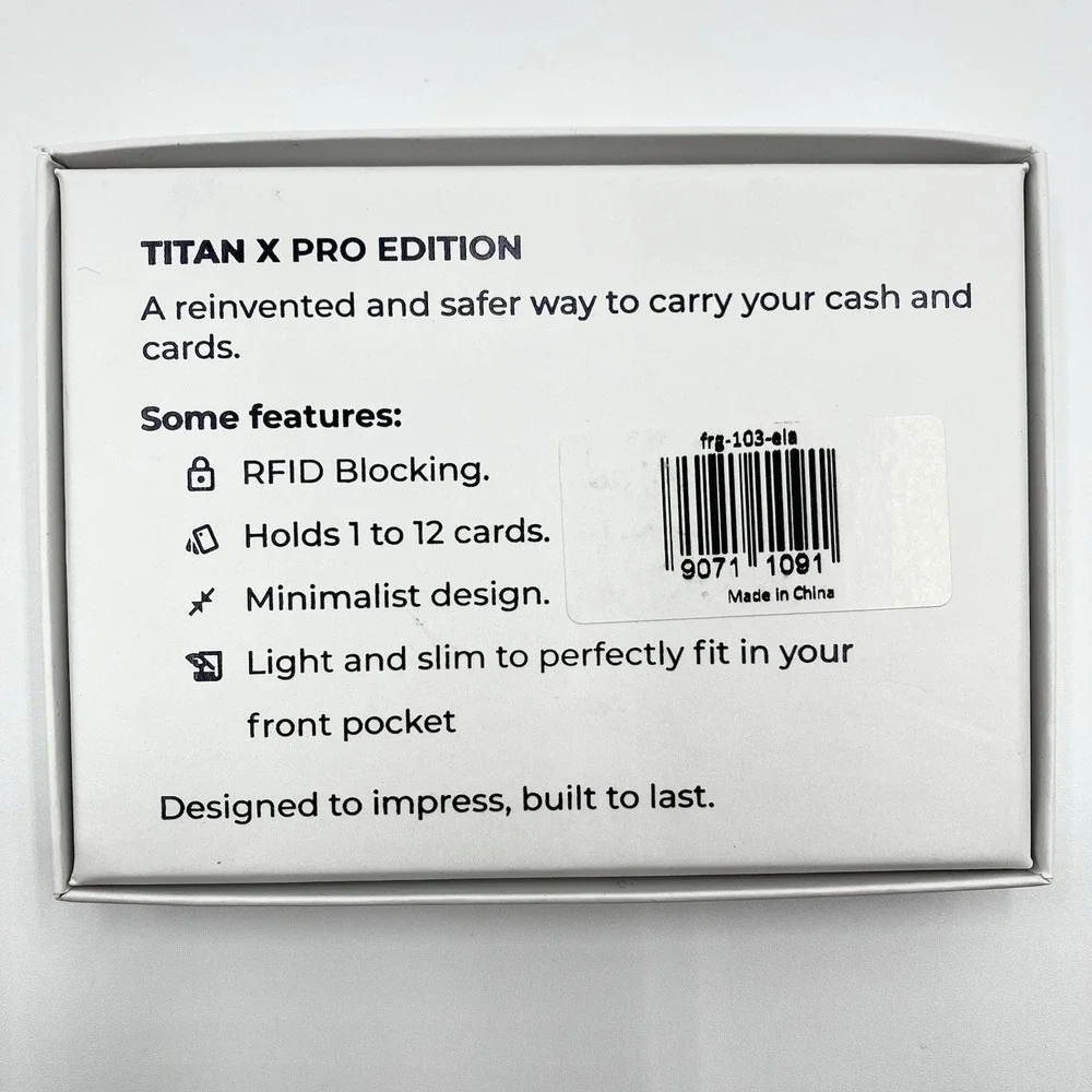 Titan X Pro Edition Forged Carbon Fiber Minimalist RFID Blocking Wallet Black